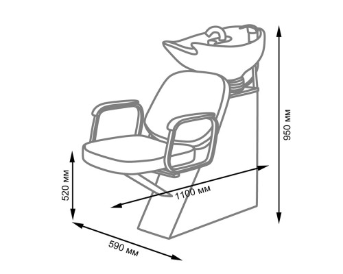 Парикмахерская мойка ЕЛЕНА с креслом ИРЭН