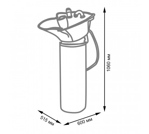 Парикмахерская мойка ЭКО с черной пластиковой раковиной