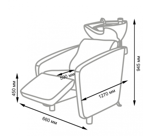 Парикмахерская мойка МД-123 с регулировкой ножной части
