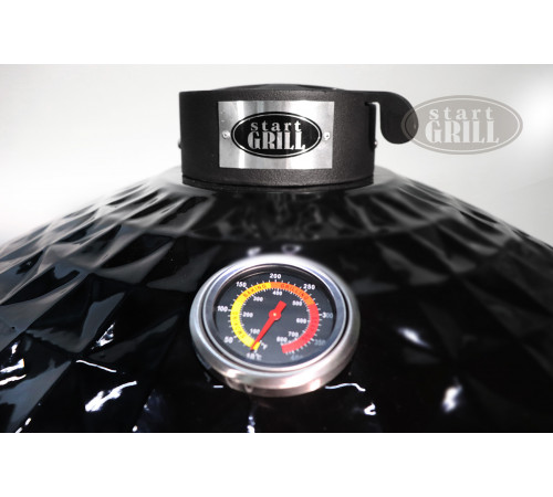 Керамический гриль-барбекю 24 дюйма (черный) (61 см)